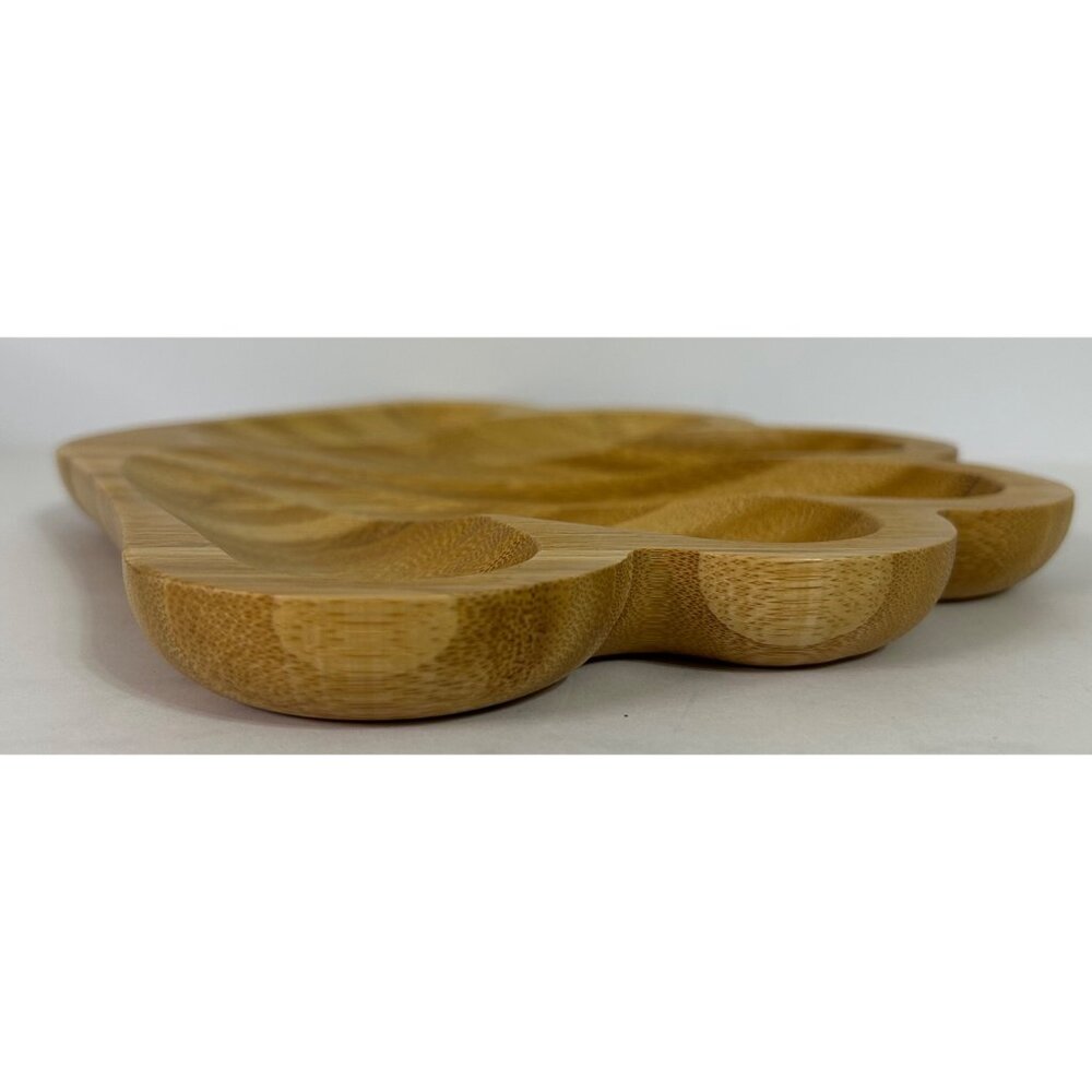 Beachly Bamboo Bombshell Shell Tray Charcuterie Trinket Dish Beach Ocean Party - Picture 5 of 9